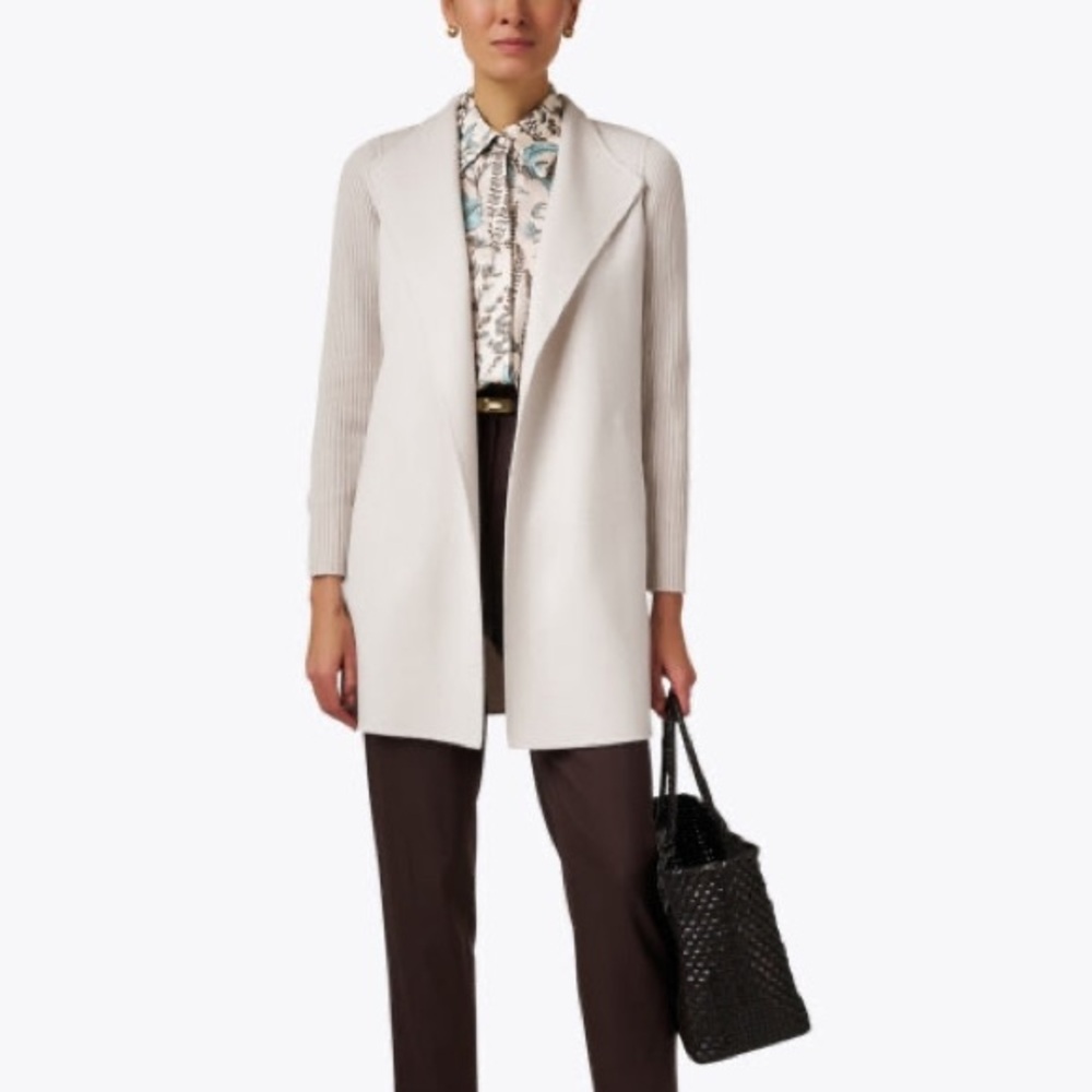 Ribbed Sleeve Double Faced Coat